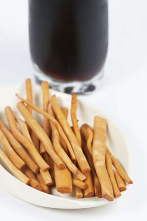 smoked cheese and beer の写真素材
