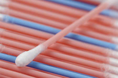 cotton swabs in a box, macro shot, local focus