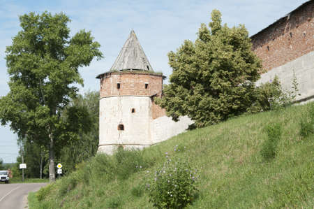 Tainitskaya  keeping a secret  tower of kremlin in Zaraysk town in Moscow region of Russiaのeditorial素材