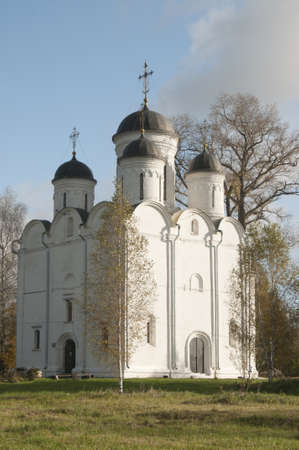 The Archangel Michael church in Mikulino village, the end of XIV century. Russia, Moscow region.の写真素材
