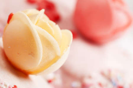 Holiday cake to the women's day - March 8 fragment, close-upの写真素材