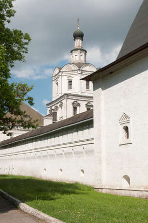Andronikov Monastery of the Saviour the tower of the monastery wall and The Archangel Michael churchの写真素材