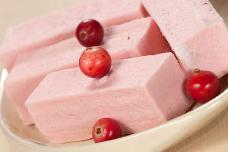 Pastille with cranberry, close up shot, local focusの写真素材