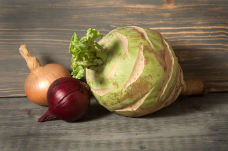 Still life with vegetables on a timber backgroundの写真素材