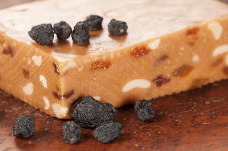 Sherbet with raisins and peanut, close up shot