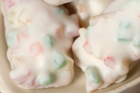 Dessert with candied fruit and sugar icing, closeupの写真素材