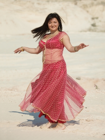 Dancer in red dressの写真素材