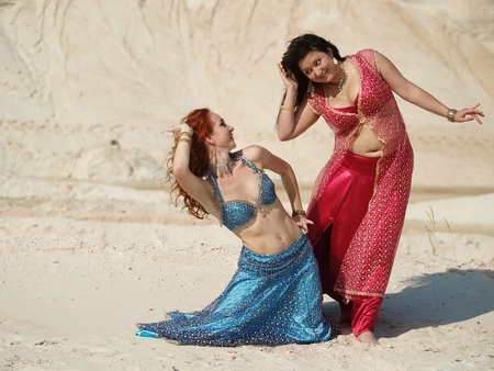Dancers in different dressesの写真素材