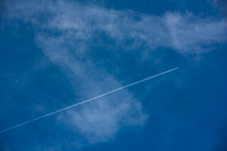 trace of the aircraft in the sky in Germany