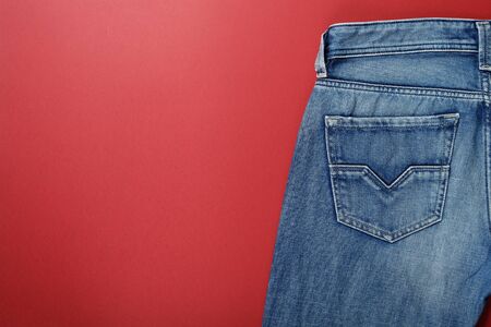 Denim jeans texture or denim jeans background with old torn. Old grunge vintage denim jeans. Fade texture denim jeans .の写真素材