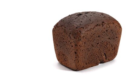 Dark rye bread isolated on white backgroundの写真素材