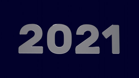 Happy New Year 2021 3d illustration, 3d rendering.の写真素材
