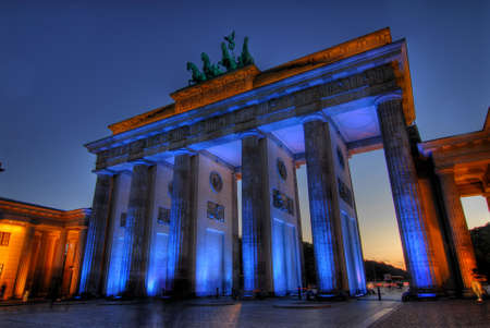 illuminated brandenburger tor in germanyのeditorial素材