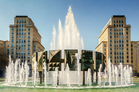 large fountain in berlinの写真素材