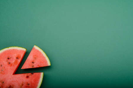 watermelon on green background