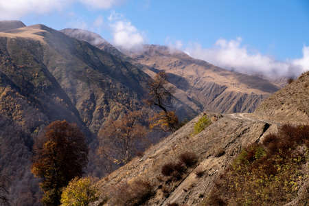 Caucasus, Georgia, Tusheti region, Omalo. Landscape view of caucasus mountainsの写真素材