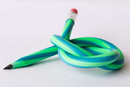 Flexible pencil . Isolated on white background .の写真素材