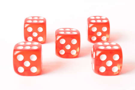 Dice on a white background . Game concept. Games of chance.