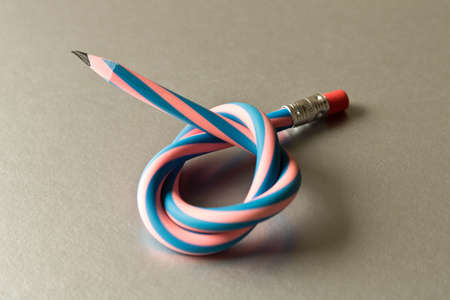 Flexible pencil . Isolated on grey background.の写真素材