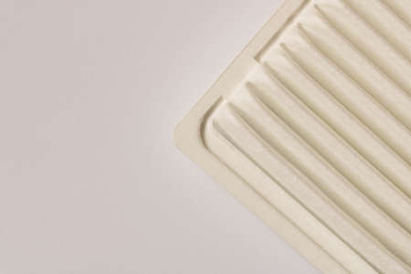 New car air filter isolated on white background . Close up. Top view.の写真素材