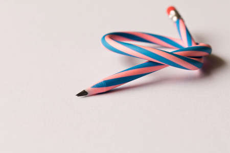Flexible pencil . Isolated on white background. Selective focus.の写真素材