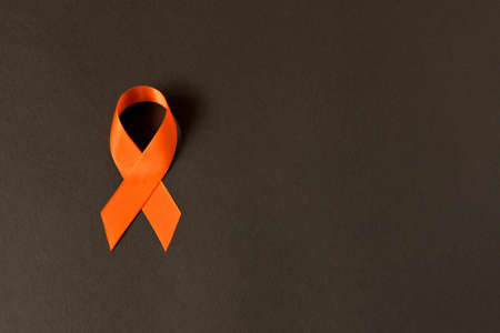 Orange ribbon. Healthcare and medicine concept. Multiple Sclerosis awareness. Leukemia awareness....