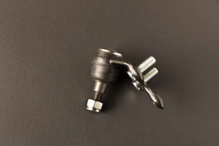New car parts. Ball joint. Isolated on black background