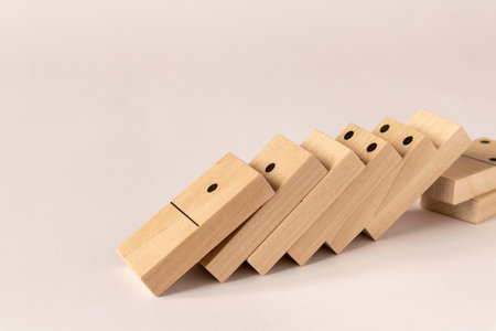 A game of dominoes on a light background. Close-up. Selective focusの写真素材