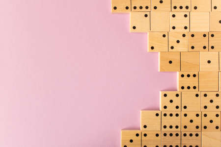A game of dominoes on a light background. Close-up. Selective focusの写真素材