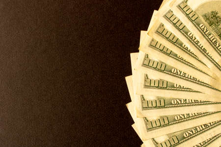 Abstract background of hundred-dollar bills. Selective focusの写真素材