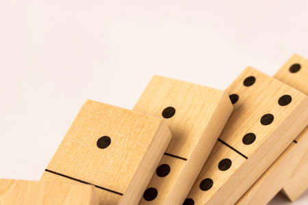 A game of dominoes on a light background. Close-up. Selective focusの写真素材