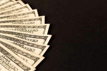 Abstract background of hundred-dollar bills. Selective focusの写真素材