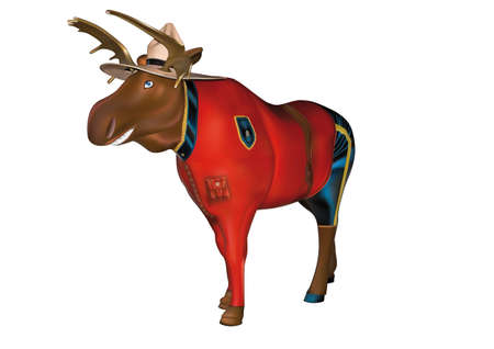 Funny canadian police deer in Cn-Tower Toronto, Ontario, Canadaのイラスト素材