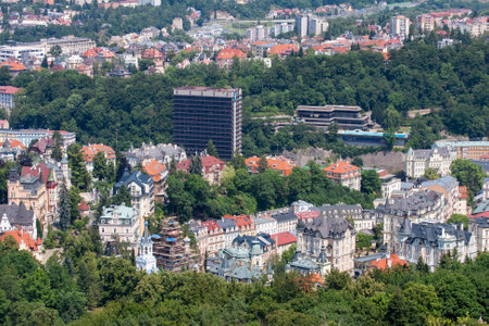 Panorama of the city. Karlovy Vary, Czech Republicのeditorial素材