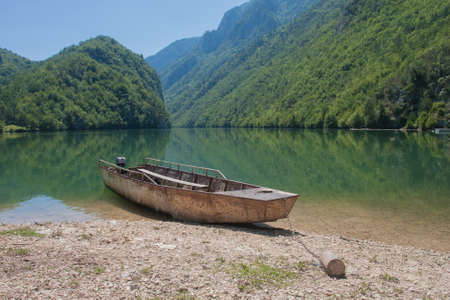 Old Rowboat At The Riverの写真素材
