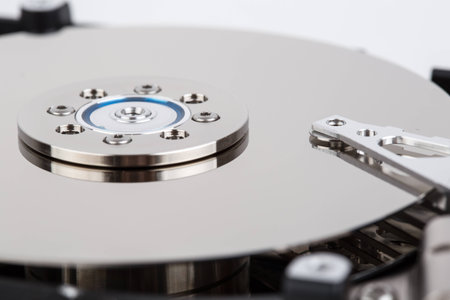 inside of hard drive close-upの写真素材