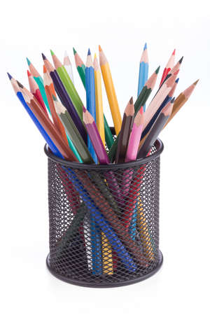 color pencils isolated on the white backgroundの写真素材