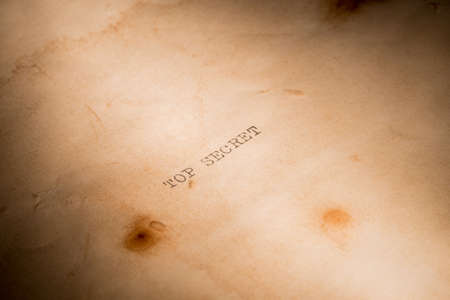 light spot on the word Top Secret on old paperの写真素材