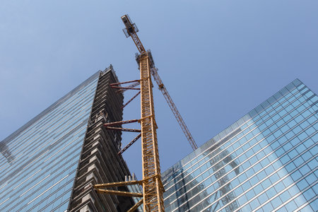 Buildings skyscrapers of Moscow City complex. August 13, 2015 in Moscow, Russiaのeditorial素材
