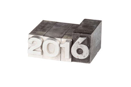lead type letters form the word 2016の写真素材