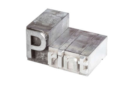 lead type letters form the word print