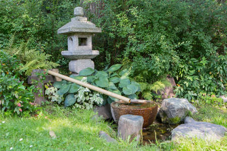 Japanese lanterns in the garden of Moscowの写真素材
