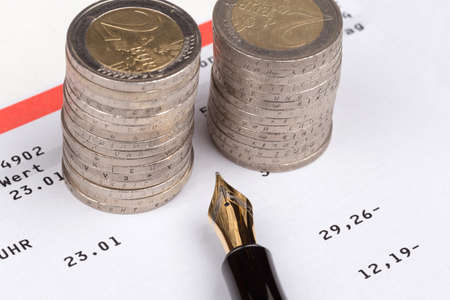 saving bank passbook with fountain pen