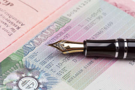 passport Russian Federation with Visa to the Germanyの写真素材