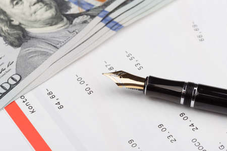 statement of account with the money on top