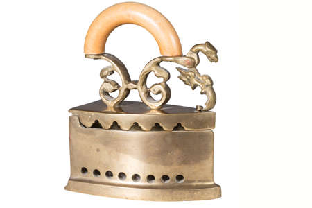 Old iron on the white backgroundの写真素材