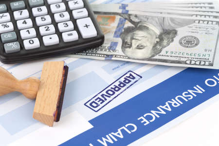 auto insurance claim form with stamp approved