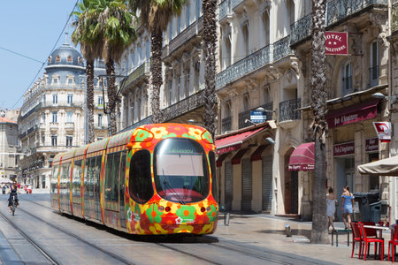 Panorama of the Montpellie August 3, 2017 in Montpellie, Fanceのeditorial素材