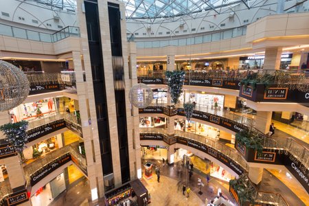 Shopping center AfiMall City, Dezember 28, 2017 in Moscow, Russiaのeditorial素材