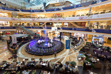 Shopping center AfiMall City, Dezember 28, 2017 in Moscow, Russiaのeditorial素材